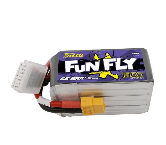 Аккумулятор к дрону FPV батарея для квадрокоптера Tattu LiPO 22,2V 1300 mAh 6S 1P 100C XT60 (TAA13006S10X6) TAA13006S10X6 фото