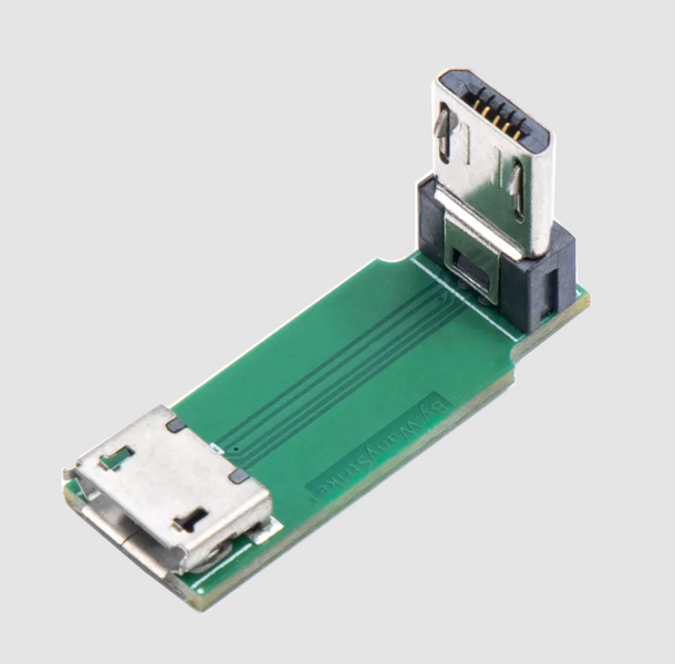 Адаптер L-Type Adapter Plate Micro USB Male to Female C006559 фото