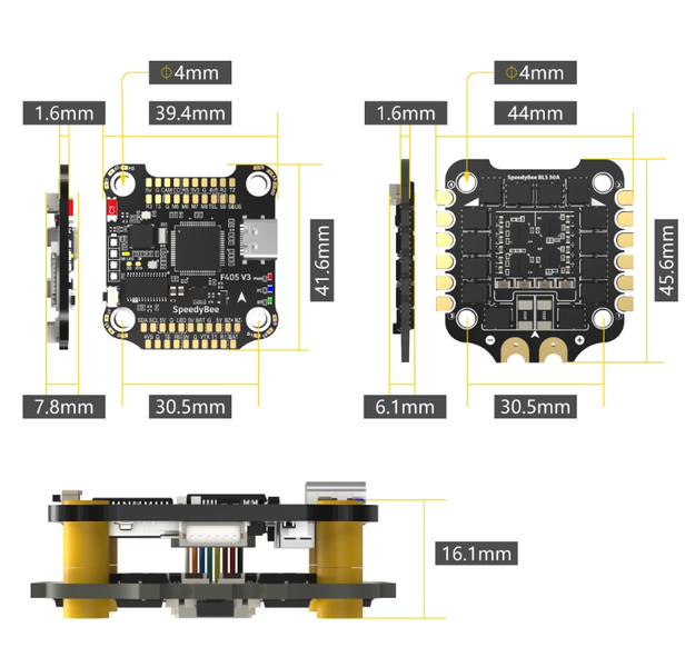 Польотний стек SpeedyBee F405 V3 FC + ESC f405v3 фото