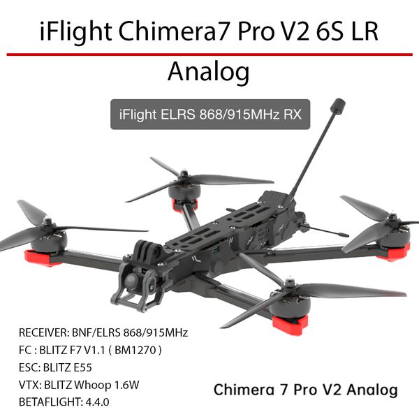 Дрон 7" аналог FPV iFlight Chimera 7 Pro V2 6S LR Analog (ELRS), химера 7 квадрокоптер Chimera7 Chimera7 Pro V2 6S LR фото