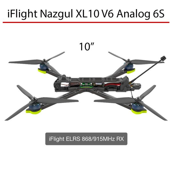 Дрон 10" аналог FPV с камерой, дрон iFlight Nazgul XL10 V6 Analog 6S квадрокоптер Nazgul XL10 V6 Analog 6S фото